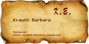 Krauth Barbara névjegykártya